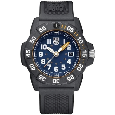 Luminox XS.3503.NSF Navy Seal Foundation Matte Navy Blue Dial Date Display CARBONOX™ Case Rubber Strap Men's Diver Watch