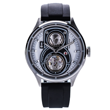 TACS ATL Lite Automatic Vintage Twin Lens Camera White Dial 316L Stainless Steel Case Rubber Strap Men's Watch TS2501-A