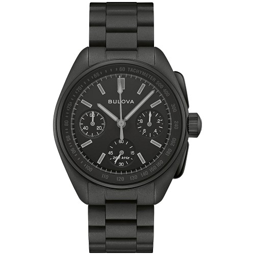Bulova 98A335 Lunar Pilot Black Hole Chronograph Ultra-Black Dial Stainless Steel Men's Quartz Watch - Limited Edition 6000 pcs