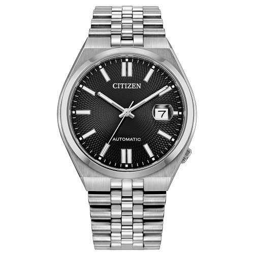 Citizen NK0030-51E TSUYOSA 60 37mm Mechanical 21 Jewels Automatic Black Dial Date Display Stainless Steel Men's Watch