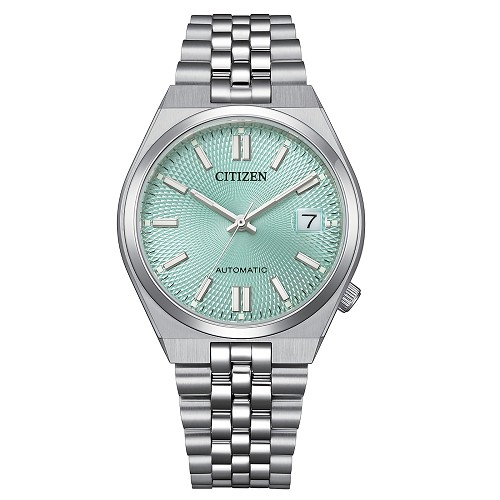 Citizen NK0030-51X TSUYOSA 60 37mm Mechanical 21 Jewels Automatic Teal Dial Date Display Stainless Steel Men's Watch