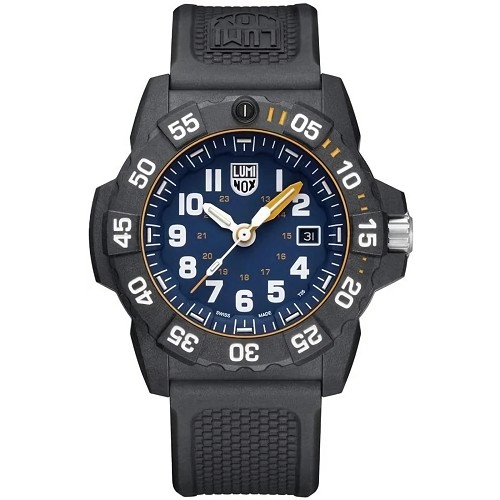 Luminox XS.3503.NSF Navy Seal Foundation Matte Navy Blue Dial Date Display CARBONOX™ Case Rubber Strap Men's Diver Watch