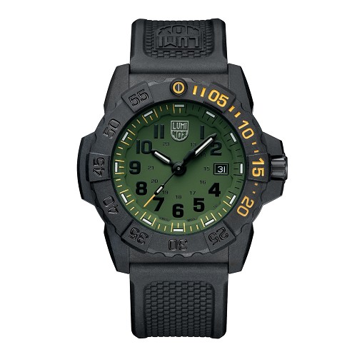 Luminox XS.3517.NSF Navy Seal Foundation Matte Military Green Dial Date Display CARBONOX™ Case Nylon Strap Men's Diver Watch