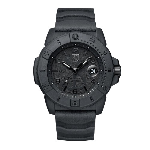 Luminox XS.3601.BO.NSF Navy Seal Foundation Black Dial Date Display CARBONOX™ Case Rubber Strap 200M Men's Diver Watch